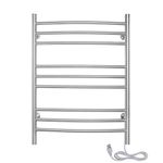 WarmlyYours Riviera Heated Towel Rack, 9-Bar Electric Towel Warmer, Wall-Mounted, Brushed Stainless Steel - Plug-in or Hardwired for Spa-Warm Towels in Your Bathroom