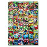 Marvel The Incredible Hulk Comic Books Oversized Fleece Throw Blanket With Green Sherpa Backing | Plush Soft Polyester Cover For Sofa and Bed, Cozy Home Decor, Luxury Room Essentials | 8 Feet Long