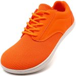 Oltyutc Barefoot Shoes Mens Running Shoes Wide Toe Box Trail Walking Minimalist Breathable Sport Outdoor Shoes Orange Mens Size 11 UK(Label Size:46)