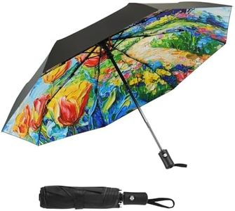 SY COMPACT Travel Umbrella Windproof Automatic Light Weight Sturdy Umbrellas with UV-Blocking Sun Protection Factory Outlet (Windmill)