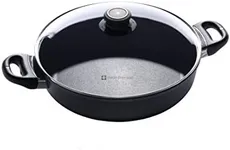 Swiss Diamond 11" 3.7Qt Sauteuse HD Nonstick Diamond Coated Aluminum Sauteuse, Includes Lid - PFOA Free, Dishwasher Safe and Oven Safe Sauteuse Grey