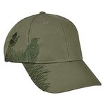 Tirrinia Unisex Hunting Hat 3D Embroidered Baseball Cap Adjustable Back with Closure,Olive Quail