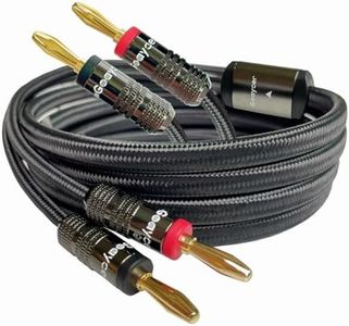 Goaycer Speaker Wire with Banana Plugs, 14AWG Speaker Cable with Gold-Plated Banana Tips,Oxygen-Free Copper (OFC), 6.6FT/2M