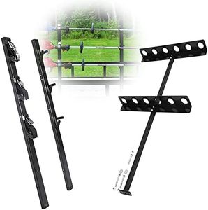 ELITEWILL 3 Place Lockable Weedeater Trimmer Rack and 6 Holes Hand Tool Rack for Open Landscape Trailer Truck