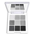 Mysense 9 Style Black-Sliver Smokey Eyeshadow Palette,Matte Gray White Eye Shadow Makeup,Shimmer Design Waterproof Cool Smoky Eye Eyeshadow Palette with Prism Mirror,Upgrade Style