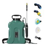 Battery Powered Backpack Sprayer, 3.2 Gallon/12L Weed Sprayer with Adjustable 4 Mist Nozzles and Shoulder Strap, Telescopic Wand, Electric Garden Pump Sprayer for Spraying Cleaning (Green)