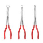3 PCS Long Reach Hose Grip Pliers, Long Needle Nose Pliers For Steel Wire, Copper Wire, Iron Wire, Car Maintenance, Home Appliance Maintenance, And Electrician Maintenance,by GENHAKON