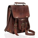 Vintage Genuine Leather iPad/Tablet/tab/Kindle Satchel Cross Body Shoulder Messenger Bag (11 X 9 Inch) (11 inch), Brown, Medium, 11 Inch