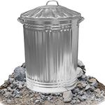 90 Litre 90L Extra Large Silver Metal Dustbin Kitchen House Garden Storage Unit Bin with Lid (Galvanised)