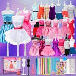 Anpro 650+ Pcs Fashion Designer Kit for Girls with 2 Mannequins,DIY Arts & Crafts Kit for Girls,Doll Clothes Making Sewing Kit,DIY Arts & Crafts Kit for Girls Age 6-12 Toys