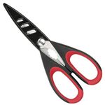 Heavy Duty Kitchen Scissor Shears - Large, Strong, Soft Grip, Dishwasher Safe, Multi-Purpose, Utility Food Cooking Snips, Bottle Opener & Safety Sheath. (Red)