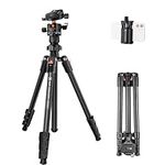 K&F Concept Tripod,Lightweight Aluminum Travel Outdoor Camera Tripod with Metal Ball Head Load Capacity 10kg/20lbs,Quick Release Plate,Phone Holder, for Canon Nikon DSLR Cameras