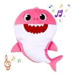 Pinkfong Baby Shark Baby Shark Plush Cuddle and Sing with Plush Toy 18 Inch Mommy Shark for The Kids of 1 Year and Above,White,BS60011