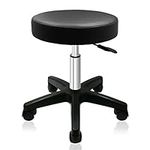 GreenLife® Deluxe Hydraulic Adjustable Height Rolling Stool Spa Facial Massage Tattoo (Basic, Black)