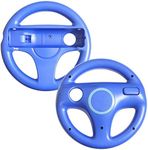 TheMax ( 2 Pack ) Wheel Steering wii Controller Design Stand Mario Kart Racing Game Steering Wheel Stand For Wii Game Controller (Dark Blue x2)