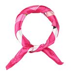 sourcing map Women's Circle Pattern Square Scarf Neck Scarves Kerchief Neckerchief Headband Green Pink White 51 x 51cm/ 20 x 20(L*W)