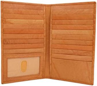 ag wallets Genuine Leather Mens Long ID 19 Credit Card Security Wallet, RFID_Tan, O/S, Long Bifold Wallet