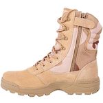 RIELD Men's Military Tactical Work Boots Side Zipper Jungle Army Combat Boots,Sand,11 M US