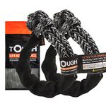 TOUGH 7 pcs(2pcs 1/2" X22'plus-55000lbs+5pcs 11000lbs) Synthetic Soft Shackle with 4 Sleeves +1 Bag for Sailing SUV ATV Truck Jeep Off Road Recovery (Gray, 2Pcs 1/2" X 22" Plus+ 1*Bag+4*Sleeves)