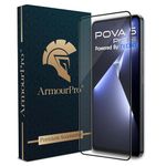 ArmourPro Military-Grade Gorilla Tempered Glass Screen Protector For Tecno Pova 5 Pro (6.78 Inch) With Installation Kit For Smartphone | Edge To Edge Coverage | Black