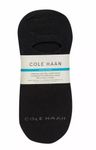 Cole Haan Combed Cotton Men's Liner Socks with Reinforced Seam and Non-Slip Heel - 10 Pairs (Black)