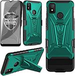 Ailiber for Cricket Icon 4 Phone Case, Cricket Icon 4 Holster with Screen Protector, Swivel Belt Clip Holster with Kickstand, Heavy Duty, Full Body Shockproof Rugged Protective Cover for Icon 4-Green