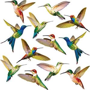 Blulu Adesivi per Finestra Colibrì Adesivi Anticollisione Decalcomanie per Prevenire l'Uccello Scioperi sul Vetro della Finestra Adesivi per Colibrì Non Adesivi in Vinile (18 Pezzi)