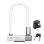 Kryptonite Kryptolok Mini-7 12.7mm U-Lock Bicycle Lock with FlexFrame-U Bracket - White