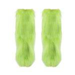 Momolaa Faux Fur Leg Warmers for Women Girls -Furry Leg Warmers Long Boot Cuffs Cover/Boot Sleeves Winter Leggings Boot Toppers Boot Covers Fluffies Cuffs #1_Green