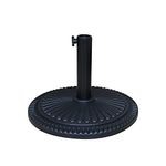 Ram® Black 10kg Heavy Duty Round Base Patterned Leaf Effect Parasol Base Umbrella Canopy Stand