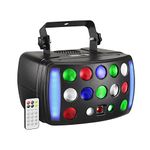 Stage Light DJ Light, WorldLite Disco Light 4-in-1 with RGBW Derby Beam, Led Strobe, Red Green Pattern and Marquee Effect Light, Perfect for Wedding Bar Club Disco Party Festival Stage & DJ Lighting