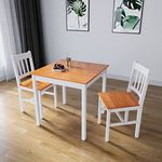 ELEGANT Solid Wooden Dining Table and 2 Chairs Set Dining Kitchen Furniture - Honey, Natural Pine