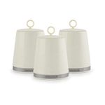 Morphy Richards 976006 Dune Kitchen Storage, Tea Coffee Sugar Set of 3 Canisters, Ivory Cream