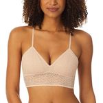 DKNY Women's Modern Lace Longline Bralette Bra, Sheer, Rosewater, M