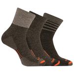 Merrell Unisex Merino Wool Work Crew Sock - Midweight Cushioned Comfort 3 pair per pack, Brown Assorted,9.5-12 Women's / 8.5-13 Men's, Brown Assorted, 8.5-13