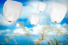 A Liittle Tree - 20 Eco-Friendly Chinese Flying Floating Sky Lanterns (White)