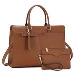 VX VONXURY Laptop Bag for Women Tote Bag for 15.6 inch Casual Handbag with Clutch Purse for Business Office Work, Brown