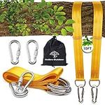 Tree Swing Straps Hanging Kits -Two 10FT Heavy Duty Hammock Tree Straps Swing Hanger Ropes Adjustable Holds 2200lbs with 2 Carbiners for Outdoor Tree Swing Accessories Set