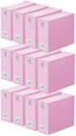 SpaceAid 12 Pack Bed Sheet Organizers and Storage, Foldable Sheet Organizer for Linen Closet, Sheets Set Folder Keeper with Window XL (Queen & King Size) Bedding Container (Pink, 12 Pack)