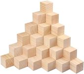 50 Packs Wooden Blocks for Crafts, 2 Inch Pine Wood Cubes, Wooden Cubes for Paint, Stamp, Decorate, DIY Projects and Personalized Gifts,by GNIEMCKIN.