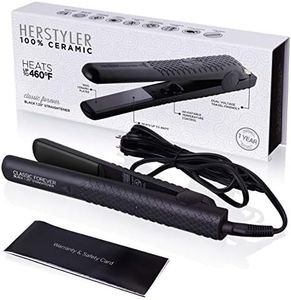 Herstyler Forever Straightening Flat Iron | Travel Friendly Dual Voltage 1.25 inch | Ceramic Hair Straightener For Silken Hair | Negative Ion Technology To Fight Frizz | Beautiful In Black