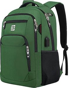 Laptop Backpack,Business Travel Anti Theft Slim Durable Laptops Backpack with USB Charging Port,Water Resistant College Computer Bag for Women & Men Fits 15.6 Inch Laptop and Notebook-Green