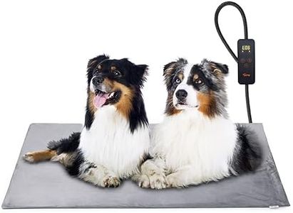 Toozey Extra Large Pet Heating Pad, 6 Adjustable Temperature Dog Cat Heating Pad with Timer, Waterproof Heated Dog Bed with Chew Resistant Cord, Indoor Electric Pet Heated Mat 47x28in