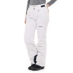 SkiGear Women's Insulated Snow Pants, White, Medium