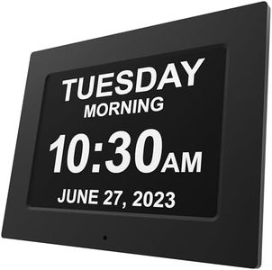 American Lifetime 【New 2024】 Dementia Clock Large Digital Clock for Seniors, Digital Clock with Custom Alarms, Clock with Day & Date for Elderly, Large Number Digital Clock Black Extra Large