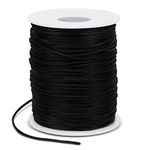 LEREATI 1.5mm Nylon Cord 328 Feet Satin Cord Nylon String for Bracelets, Bracelet Thread Bead String for Jewelry Making, Necklace, Chinese Knotting, Beading, DIY Crafts (Black)