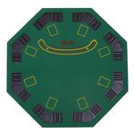 Store2508 48-inch Diameter Poker Table Top Made of MDF and Casino Grade Fiber Cloth for Upto 8 Players - 4-Fold Foldable - Comes with Easy to Carry Case, Blue