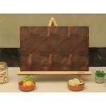 B Studio by SR® End Grain Chopping Board | Teakwood Board | Non-Slip Rubber feet | 14 * 9 * 1 inch | Vegetables, Meat, Cheese Cutting | Food Grade Finish with Mineral Oil and Beeswax | Regular