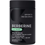 Sports Research Berberine - Herbal Ayurvedic Metabolic Health Support - 500mg - 120 capsules - Vegan Certified, Gluten-Free, Non-GMO