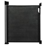 Safetots Advanced Retractable Safety Gate, Black, 20cm - 120cm, Retractable Baby Safety Gate, Roller Blind Safety Barrier, Advanced Locking System